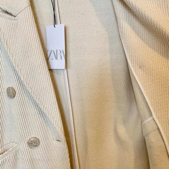 ZARA DOUBLE BREASTED TEXTURED OVERSIZED COAT - XS - Picture 4 of 6